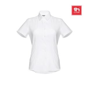 THC LONDON WOMEN WH. Women's short-sleeved oxford shirt. White
