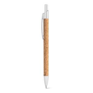 NATURA. Cork and recycled aluminum (100% rAL) ball pen with clip