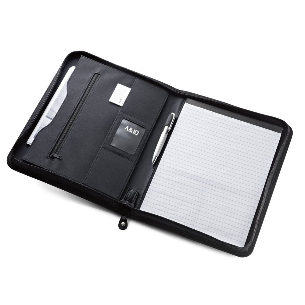 PASZO. PU and microfibre A4 folder with lined pages