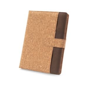FIELDING. A5 folder in cork and recycled polyester (100% rPET) with removable notebook