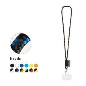BRIDPORT. SET Lanyard NAUTIC Long (Ø 7 mm) with Hook Trigger Snap 9 mm, safety lock Ø 7 mm and rigid ID badge / card holder 91 x 68 mm