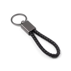 KETCHUM. Rectangular key holder with braided polyester cord (21% recycled) and polyurethane (79% recycled)