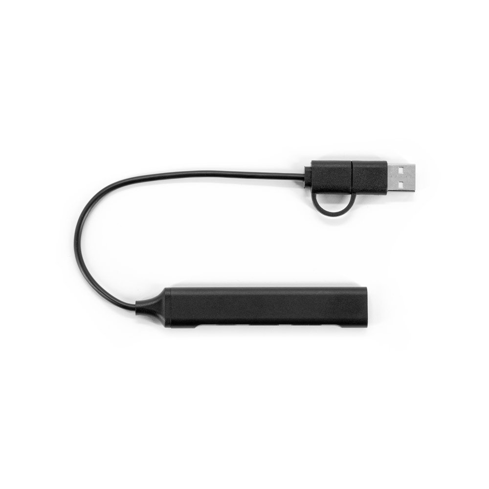 BENIOFF. A multifunctional hub that expands your device’s connectivity, made from recycled PET (33% rPET) and recycled aluminium (31% rAL)