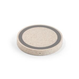 CUVIER. 15W wireless charger in recycled ABS (65% rABS) and wheat straw fiber (35%)