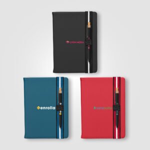 Newport Recycled Chevron Refillable Journal Pen Set - A5