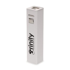 Branded White Cuboid Power Bank