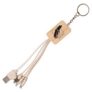 Branded USB-C Rectangle Bamboo And Wheat Straw Charger